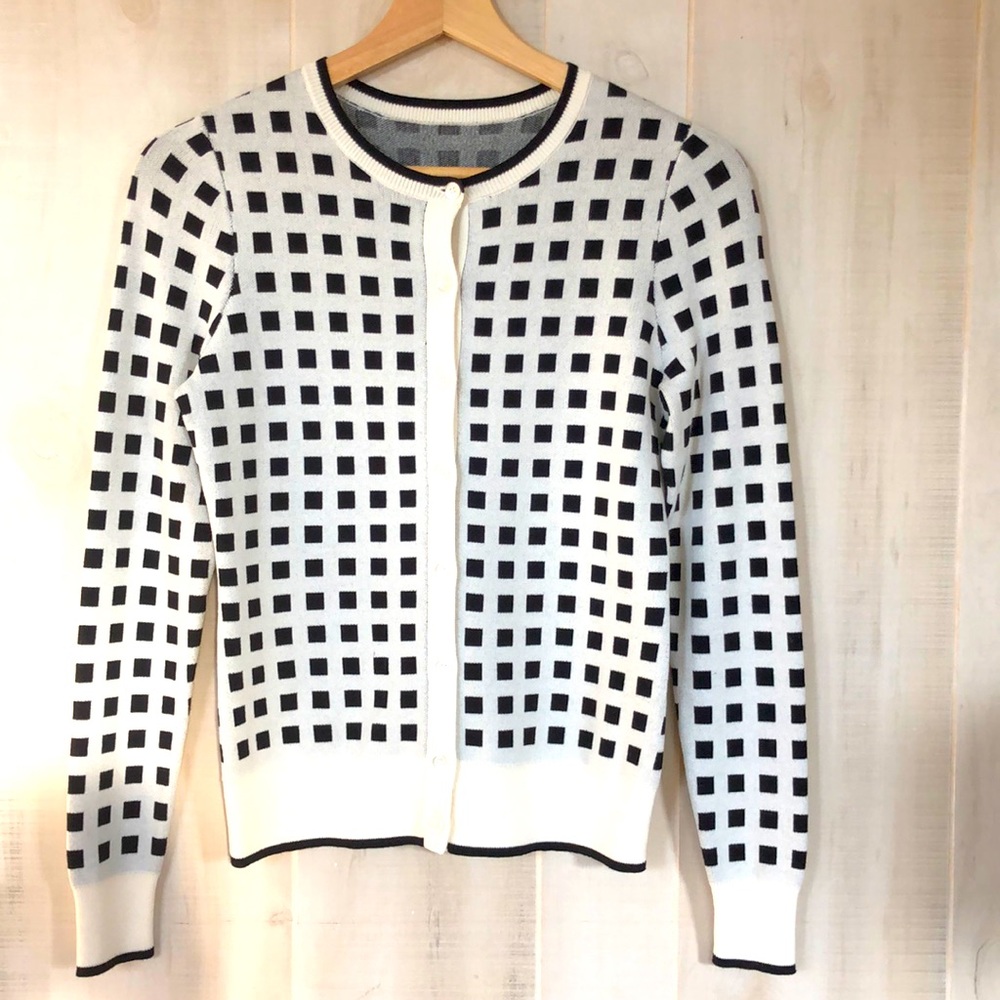 Black and white vintage cardigan sweater